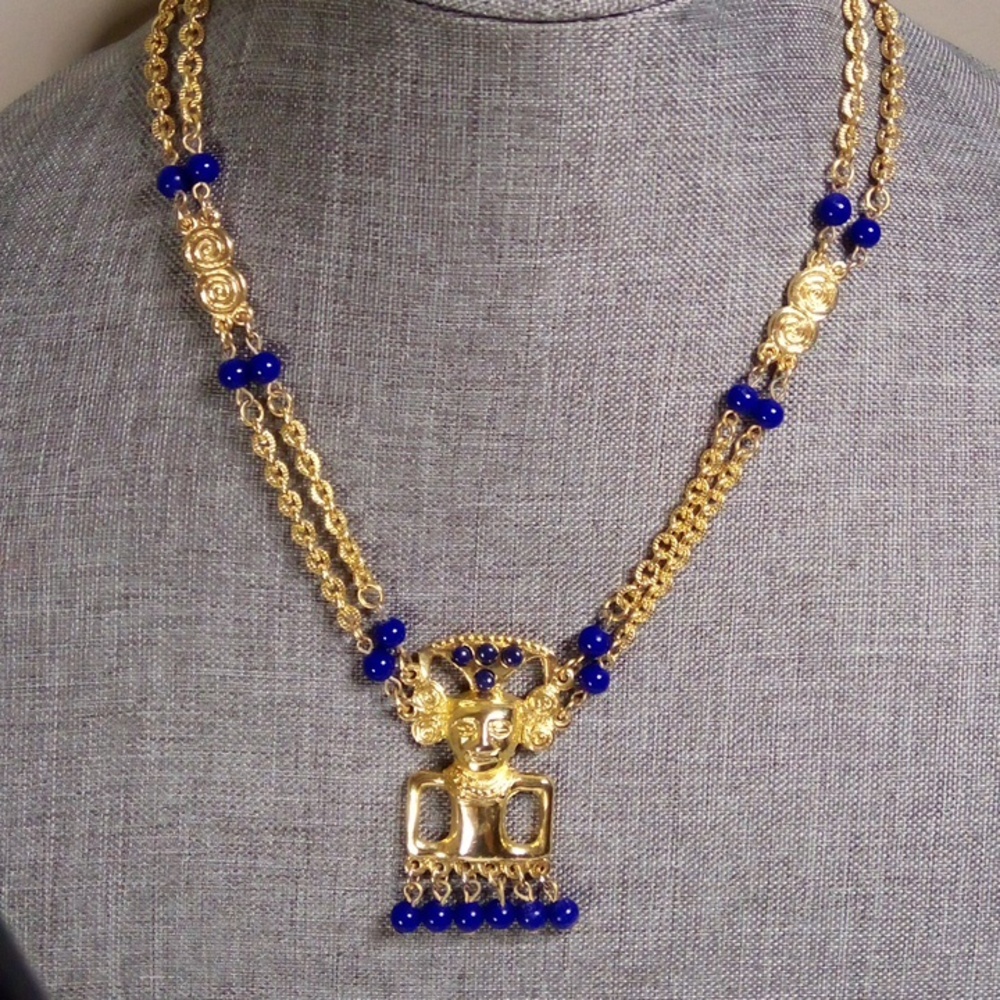 Lucien Piccard Egyptian revival necklace